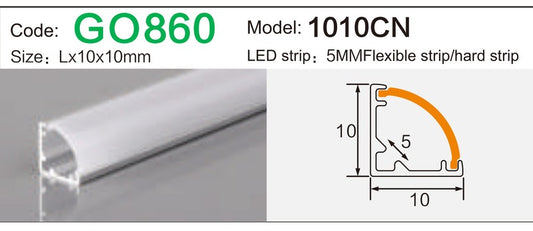 Alluminu 1010CN LED Aluminum Profile 10x10mm
