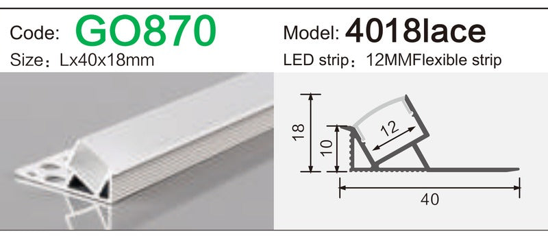 Alluminu 4018lace 40x18mm