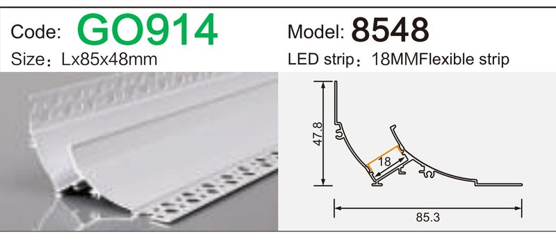 Alluminu 8548 LED Aluminum Profile 85x48mm