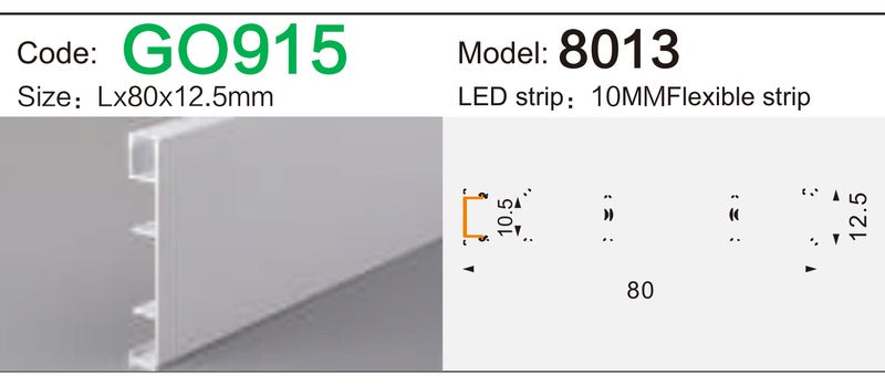 Alluminu 8013 LED Aluminum Profile 80x12.5mm