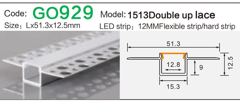 Alluminu 1513 Double up lace 51.3x12.5mm