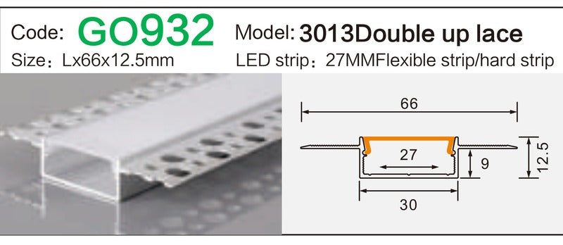 Alluminu 3013 Double up lace 66x12.5mm