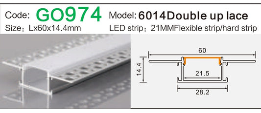 Alluminu 6014 Double up lace 60x14.4mm