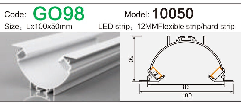 Alluminu 10050 LED Aluminum Profile 100x50mm