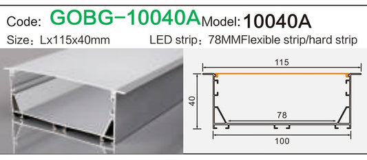 Alluminu 10040A LED Aluminum Profile 116x40mm