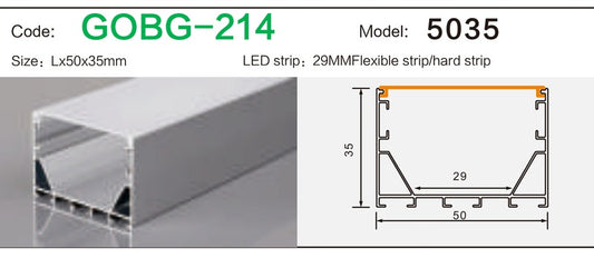 Alluminu 5035 LED Aluminum Profile 50x35mm