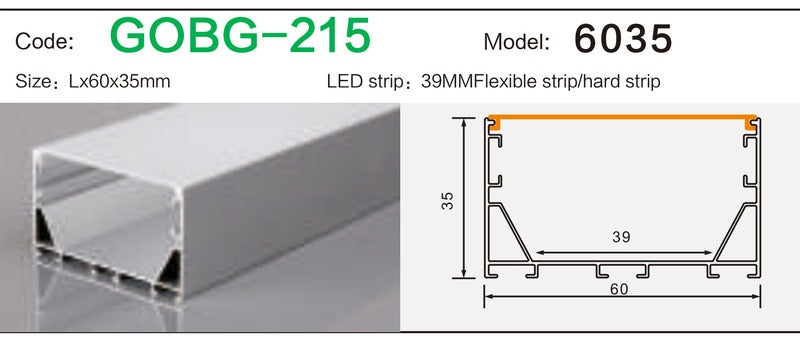 Alluminu 6035 LED Aluminum Profile 60x35mm