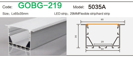 Alluminu 5035A LED Aluminum Profile 65x35mm