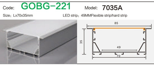 Alluminu 7035A LED Aluminum Profile 70x35mm