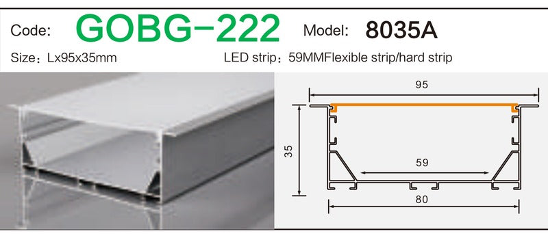 Alluminu 8035A LED Aluminum Profile 95x35mm