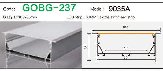 Alluminu 9035A LED Aluminum Profile 105x35mm