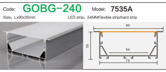 Alluminu 7535A LED Aluminum Profile 90x35mm