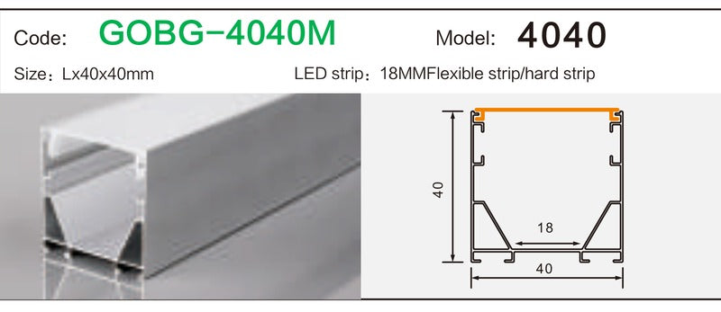 Alluminu 4040 LED Aluminum Profile 40x40mm