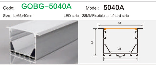 Alluminu 5040A LED Aluminum Profile 65x40mm
