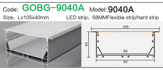 Alluminu 9040A LED Aluminum Profile 105x40mm