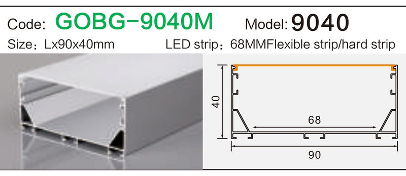 Alluminu 9040 LED Aluminum Profile 90x40mm