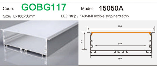Alluminu 15050A LED Aluminum Profile 166x50mm