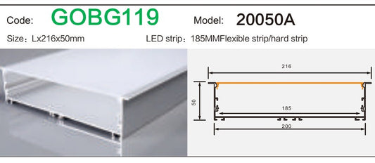 Alluminu 20050A LED Aluminum Profile 216x50mm
