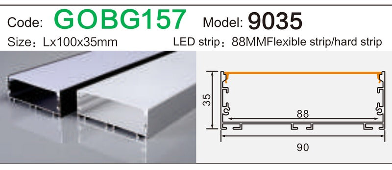 Alluminu 9035 LED Aluminum Profile 100x35mm