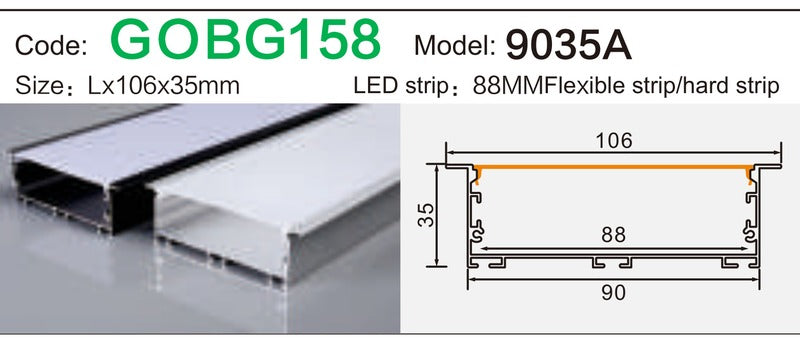 Alluminu 9035A LED Aluminum Profile 106x35mm