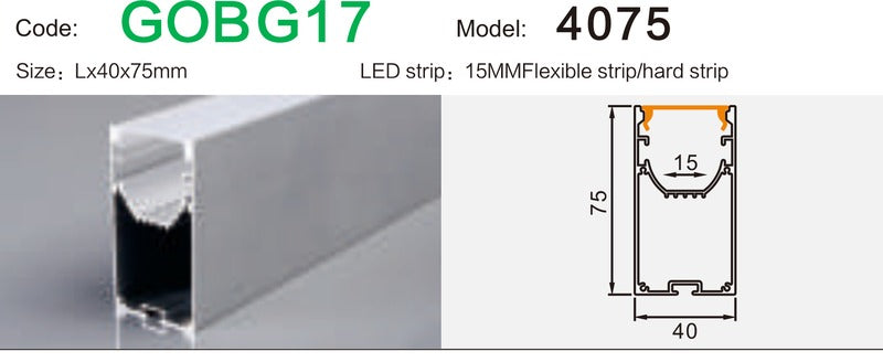 Alluminu 4075 LED Aluminum Profile 40x75mm