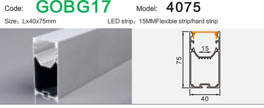 Alluminu 4075 LED Aluminum Profile 40x75mm