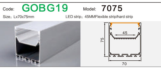 Alluminu 7075 LED Aluminum Profile 70x75mm