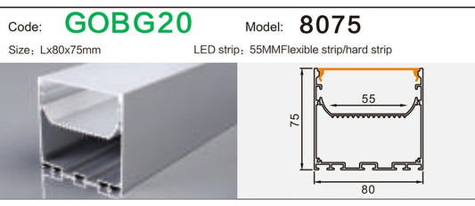 Alluminu 8075 LED Aluminum Profile 80x75mm