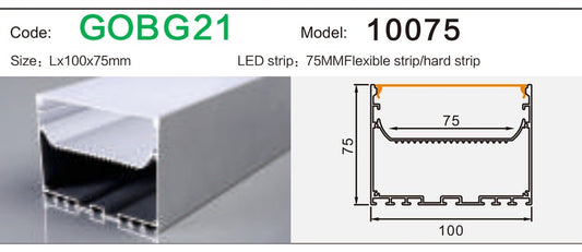 Alluminu 10075 LED Aluminum Profile 100x75mm