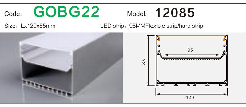 Alluminu 12085 LED Aluminum Profile 120x85mm