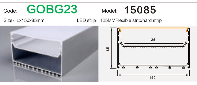 Alluminu 15085 LED Aluminum Profile 150x85mm
