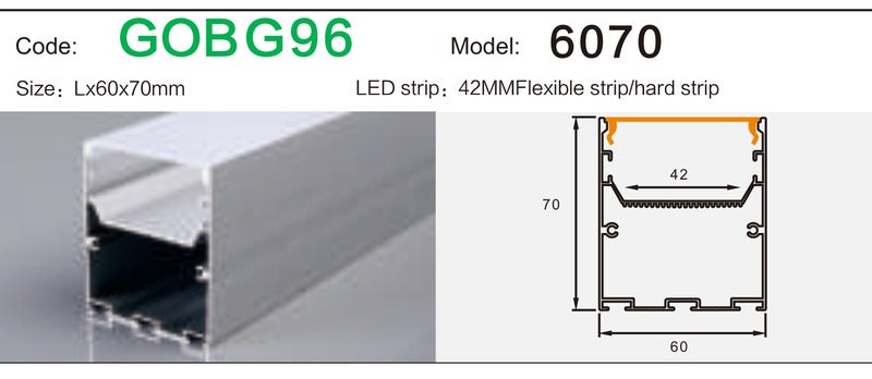 Alluminu 6070 LED Aluminum Profile 60x70mm