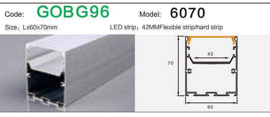 Alluminu 6070 LED Aluminum Profile 60x70mm