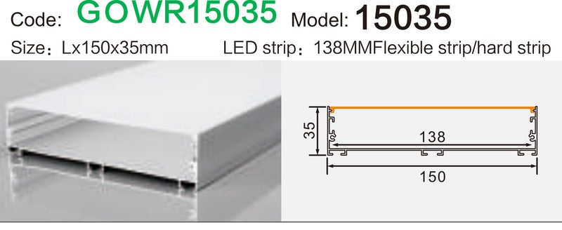 Alluminu 15035 LED Aluminum Profile 150x35mm