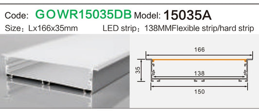Alluminu 15035A LED Aluminum Profile 166x35mm