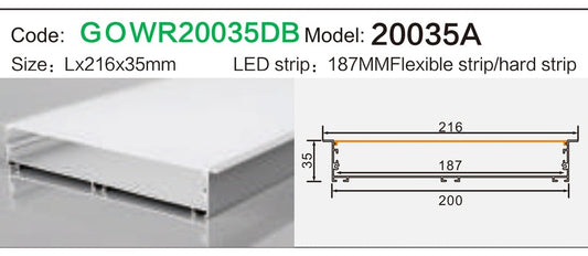 Alluminu 20035A LED Aluminum Profile 216x35mm