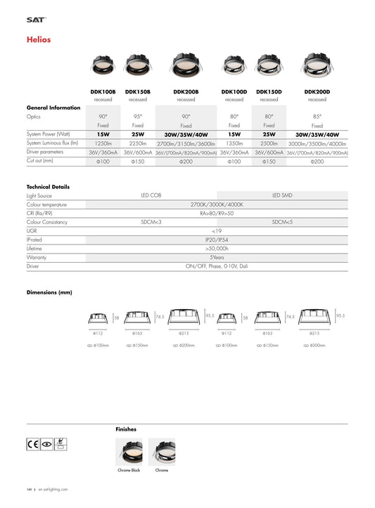 Helios HELIOS SMD Fixed 30-40W Ø200 - SAT Lighting