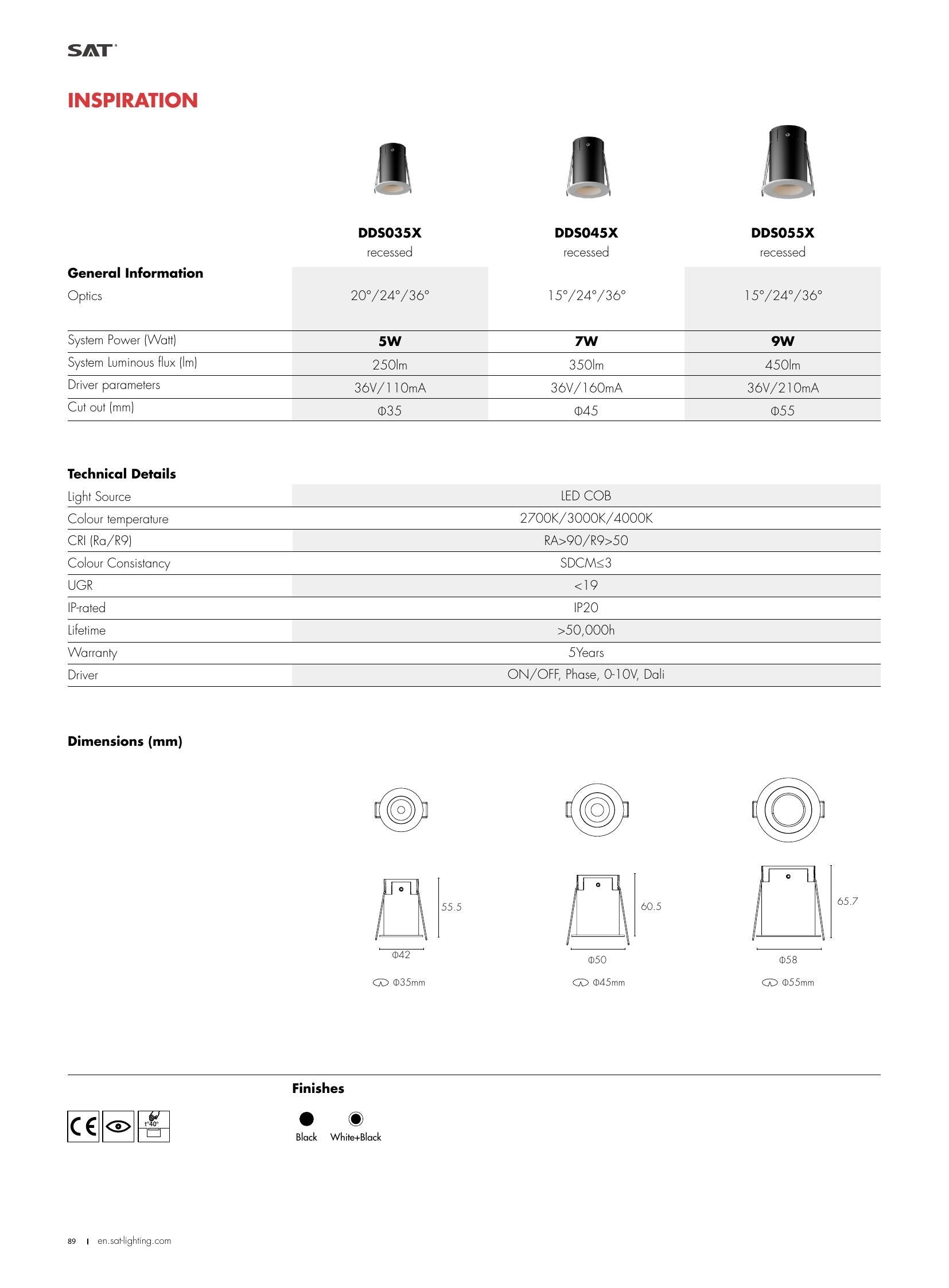 Inspiration Inspiration Fixed 9W Ø55 - SAT Lighting