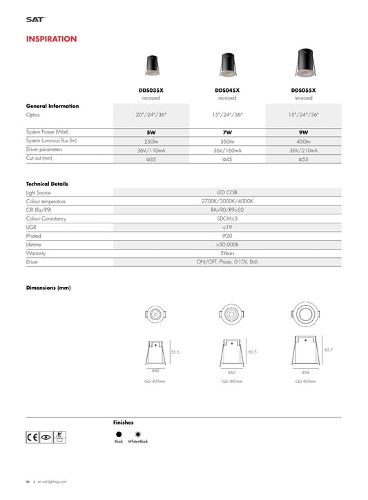 Inspiration Inspiration Fixed 9W Ø55 - SAT Lighting