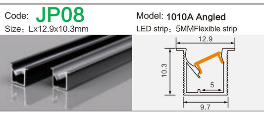 Alluminu 1010A Angled LED Aluminum Profile 12.9x10.3mm