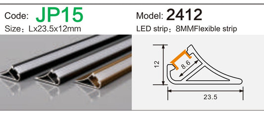 Alluminu 2412 LED Aluminum Profile 23.5x12mm