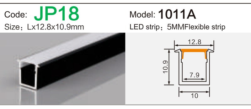 Alluminu 1011A LED Aluminum Profile 12.8x10.9mm