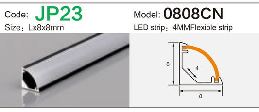 Alluminu 0808CN LED Aluminum Profile 8x8mm