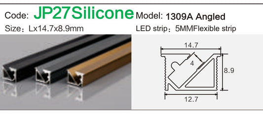 Alluminu 1309A Angled LED Aluminum Profile 14.7x8.9mm